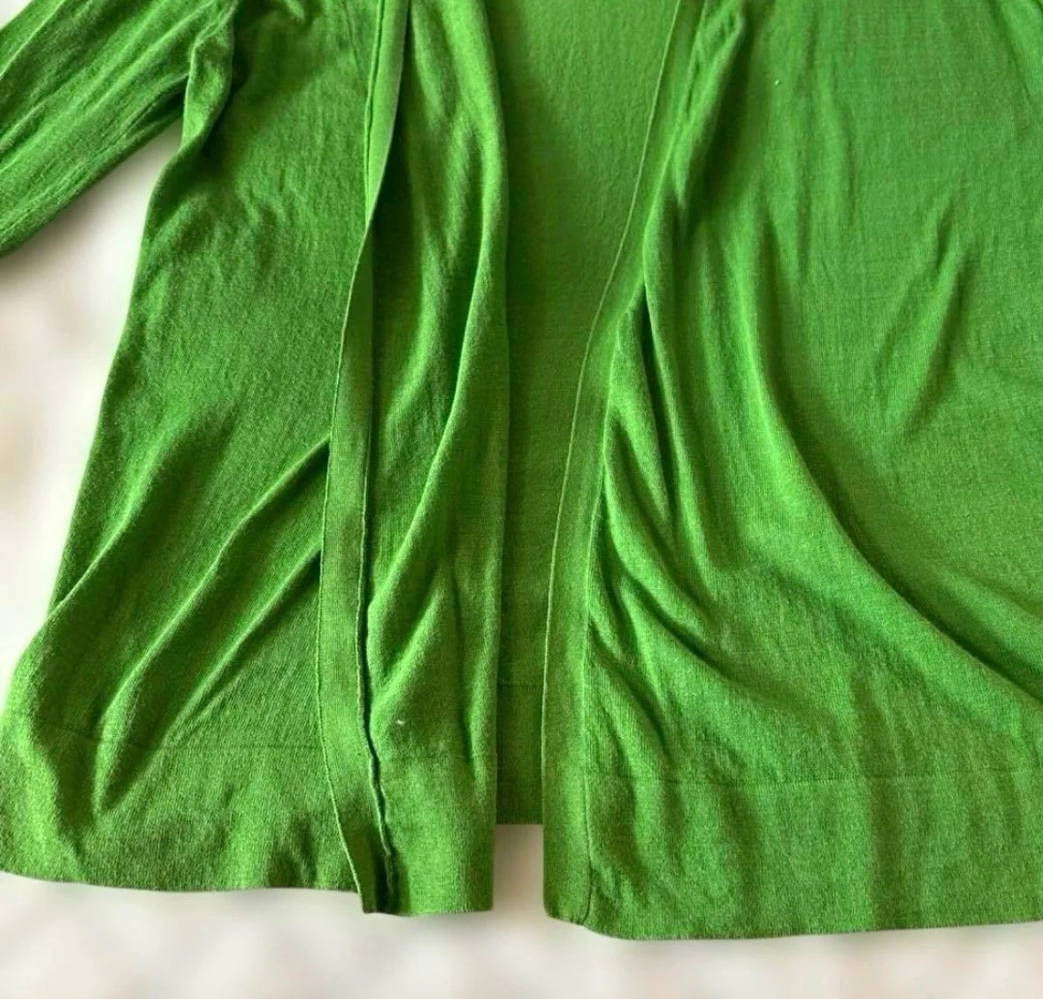 美品✨️スピンブルー トッパーカーディガン 緑 Lの写真5枚目