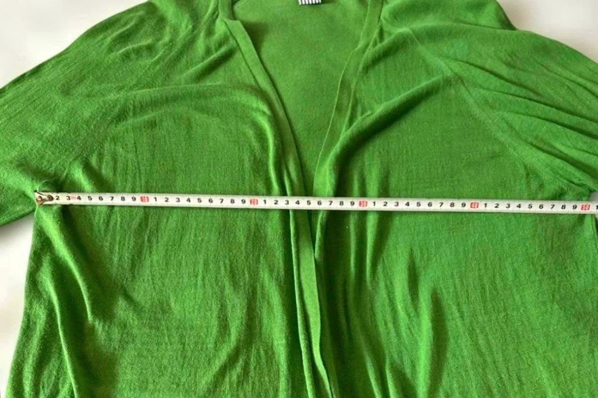 美品✨️スピンブルー トッパーカーディガン 緑 Lの写真8枚目