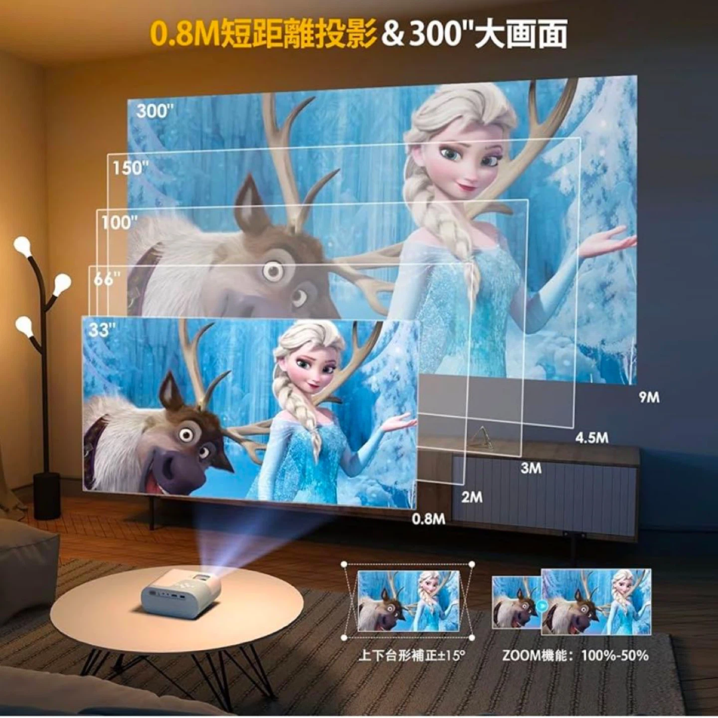 新品未使用　YOWHICK プロジェクター 小型 17000LM 高輝度 ミニの写真6枚目
