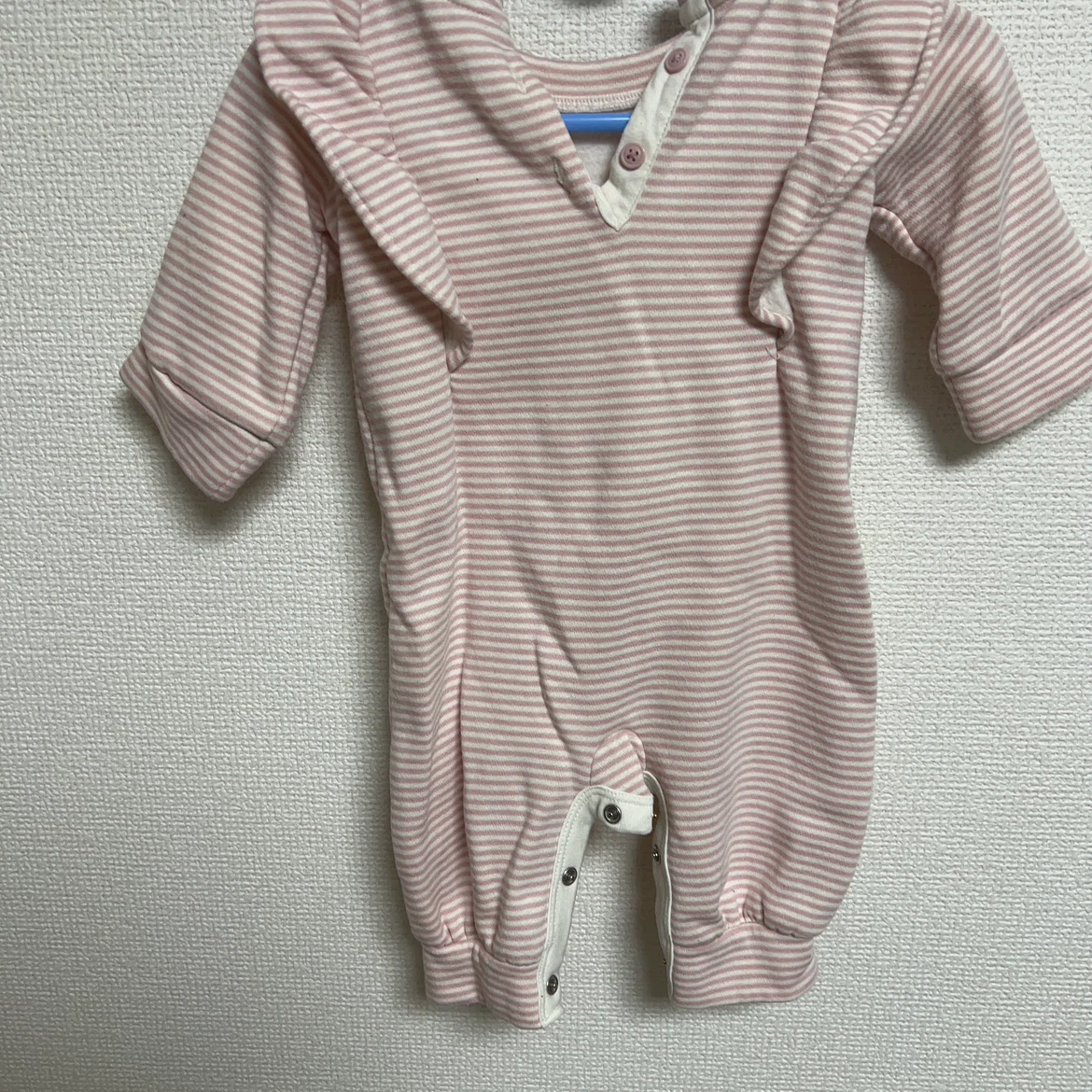パディントンベビーgapロンパース ボーダー ピンクの写真2枚目
