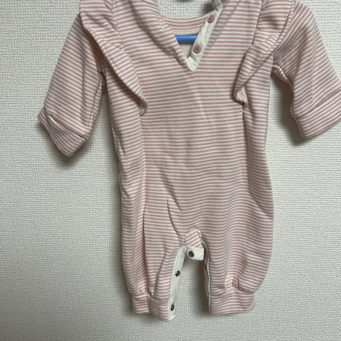 パディントンベビーgapロンパース ボーダー ピンクの写真2枚目