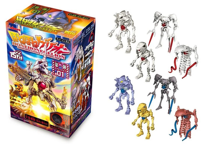 エヴァ食玩骨フィギュア🦴ほねほねゲリオン5体セット（一部お直し欠損有）