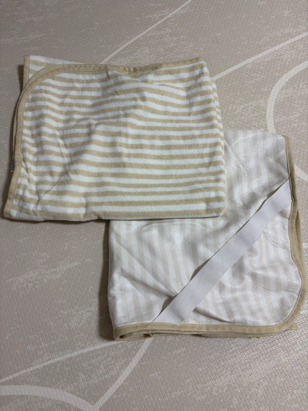 乾燥機⭕️防水シーツ70×120（2枚セット）【ケラッタ】ベージュストライプ