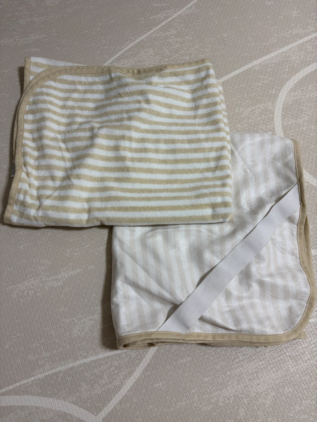 乾燥機⭕️防水シーツ70×120(2枚セット)【ケラッタ】ベージュストライプ
