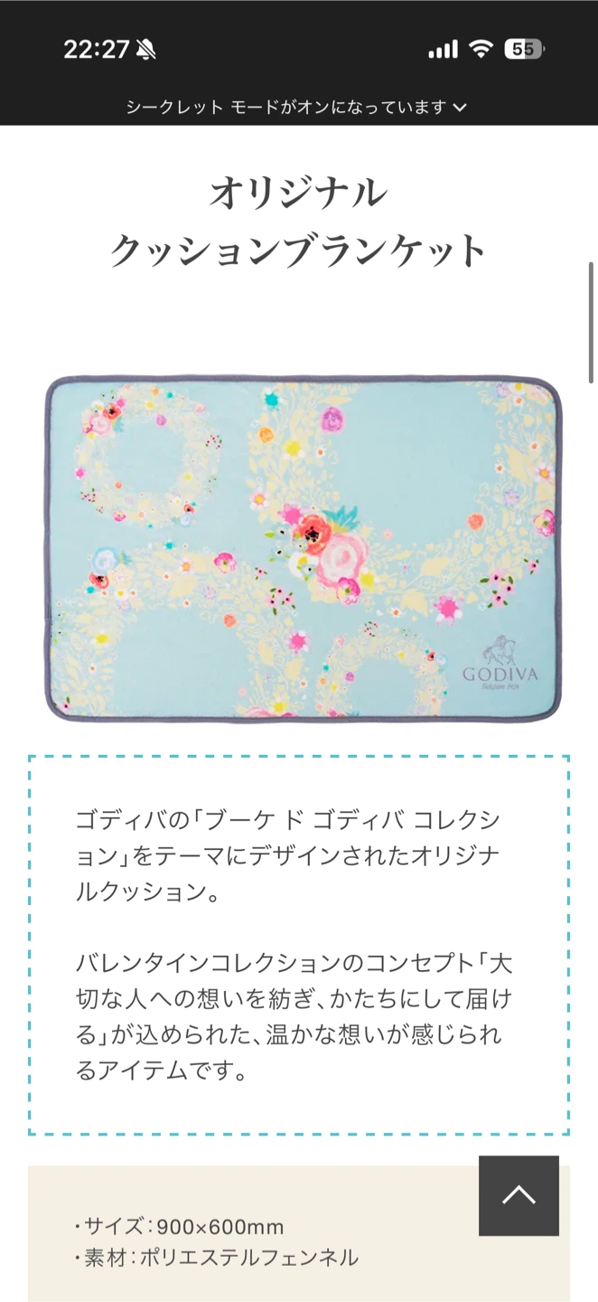 オリジナル クッションブランケット【GODIVA】の写真2枚目