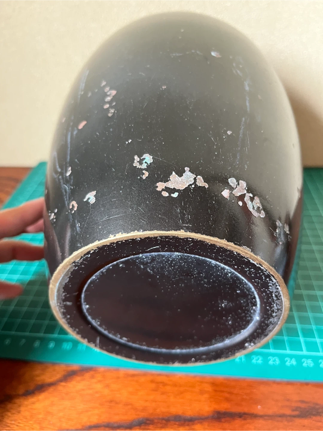 花瓶 陶器 黒地 金彩 花鳥図の写真7枚目