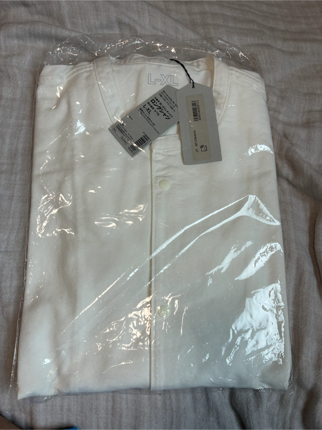 無印良品 太番手洗いざらしオックスロングシャツ