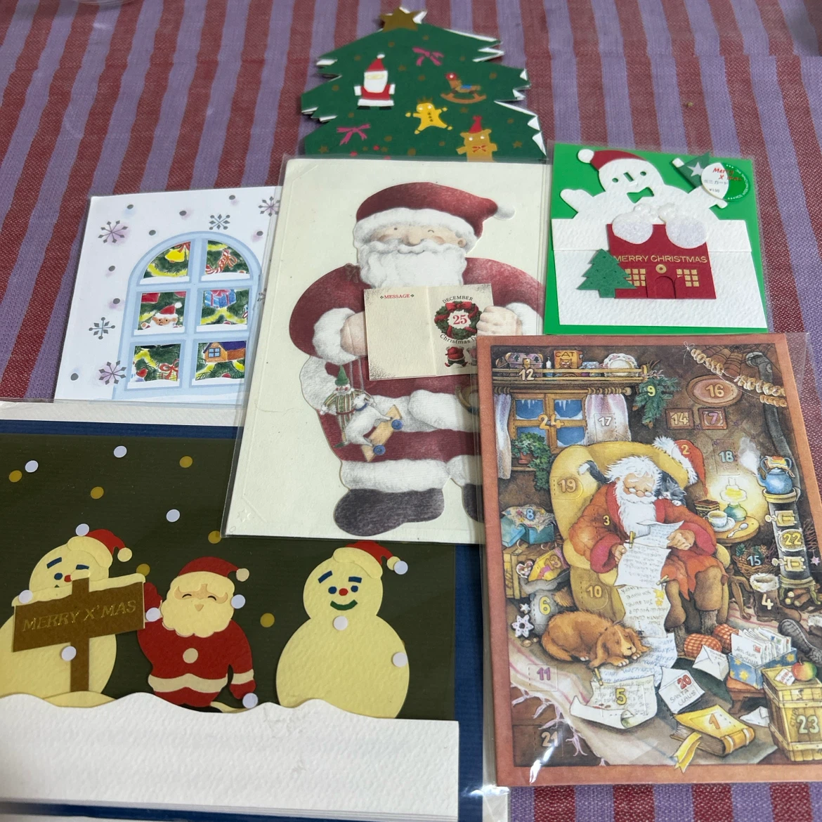 クリスマスカード 6枚セット 立体 サンタ
