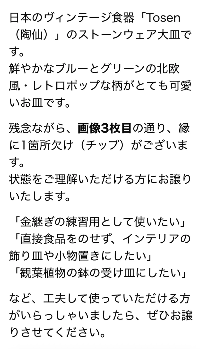 陶仙窯 Tosen 大皿 ストーンウェアの写真4枚目