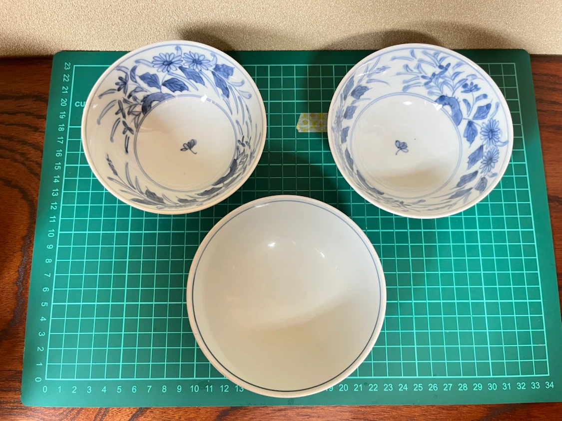 和食器 染付 飯碗 3点セットの写真2枚目