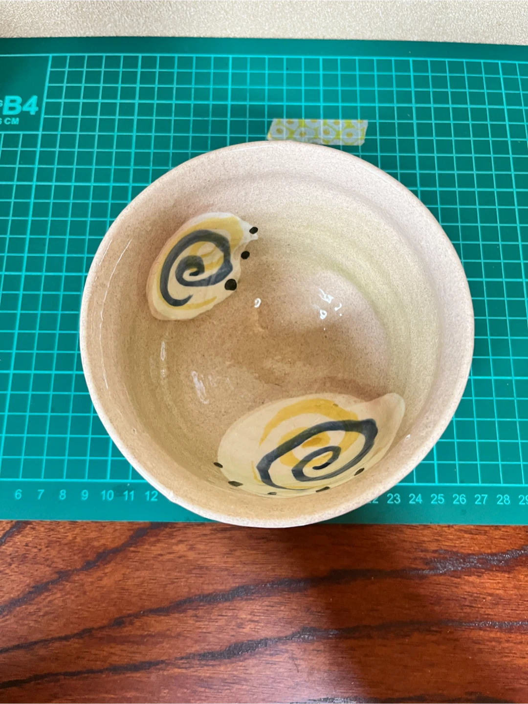 渦巻き模様 陶器 抹茶碗 茶道具の写真2枚目