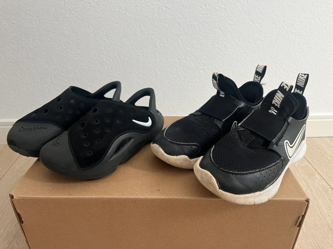 美品 17cmNIKE ナイキ キッズ スニーカー サンダル 2足セット ブラック おまけあり