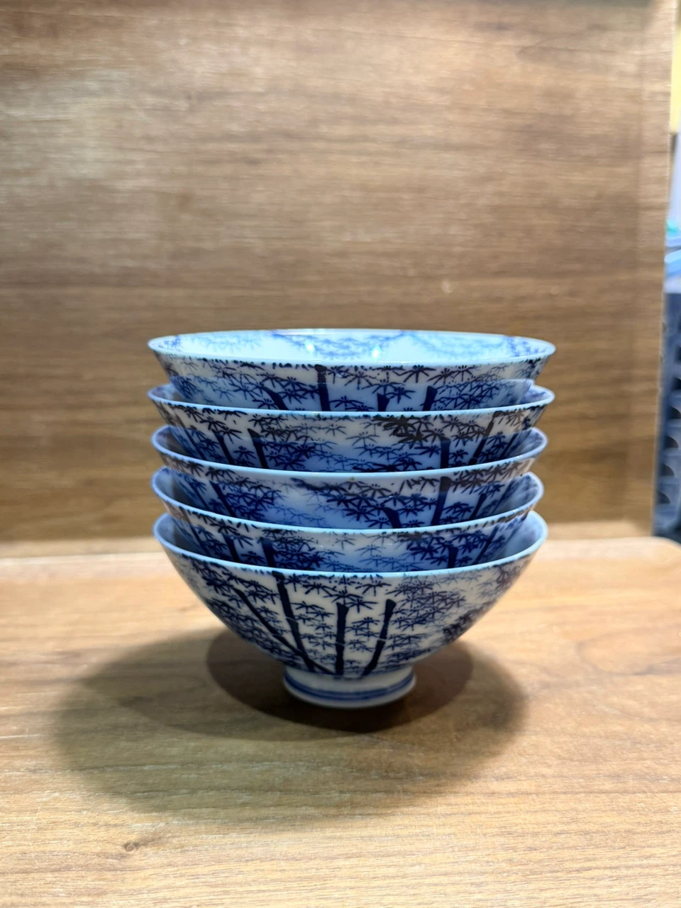 染付 竹文 飯碗 茶碗 5客セットの写真3枚目