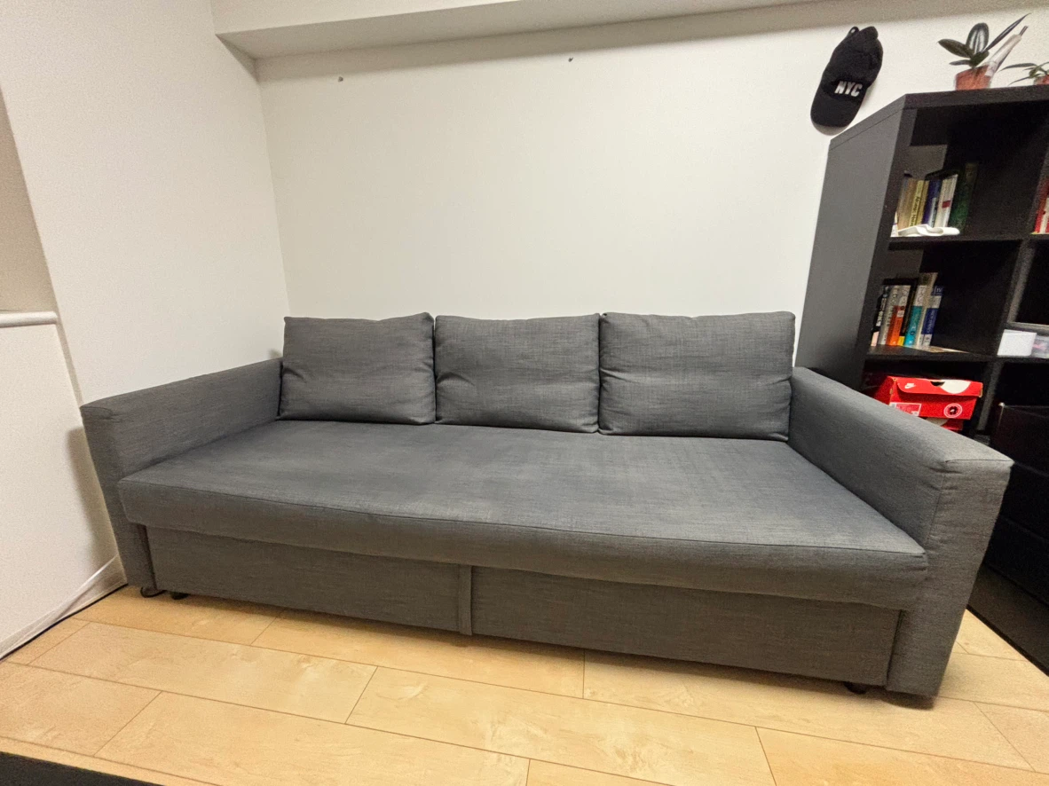 IKEA ソファベッド ダークグレー｜ダブルサイズ・収納付き