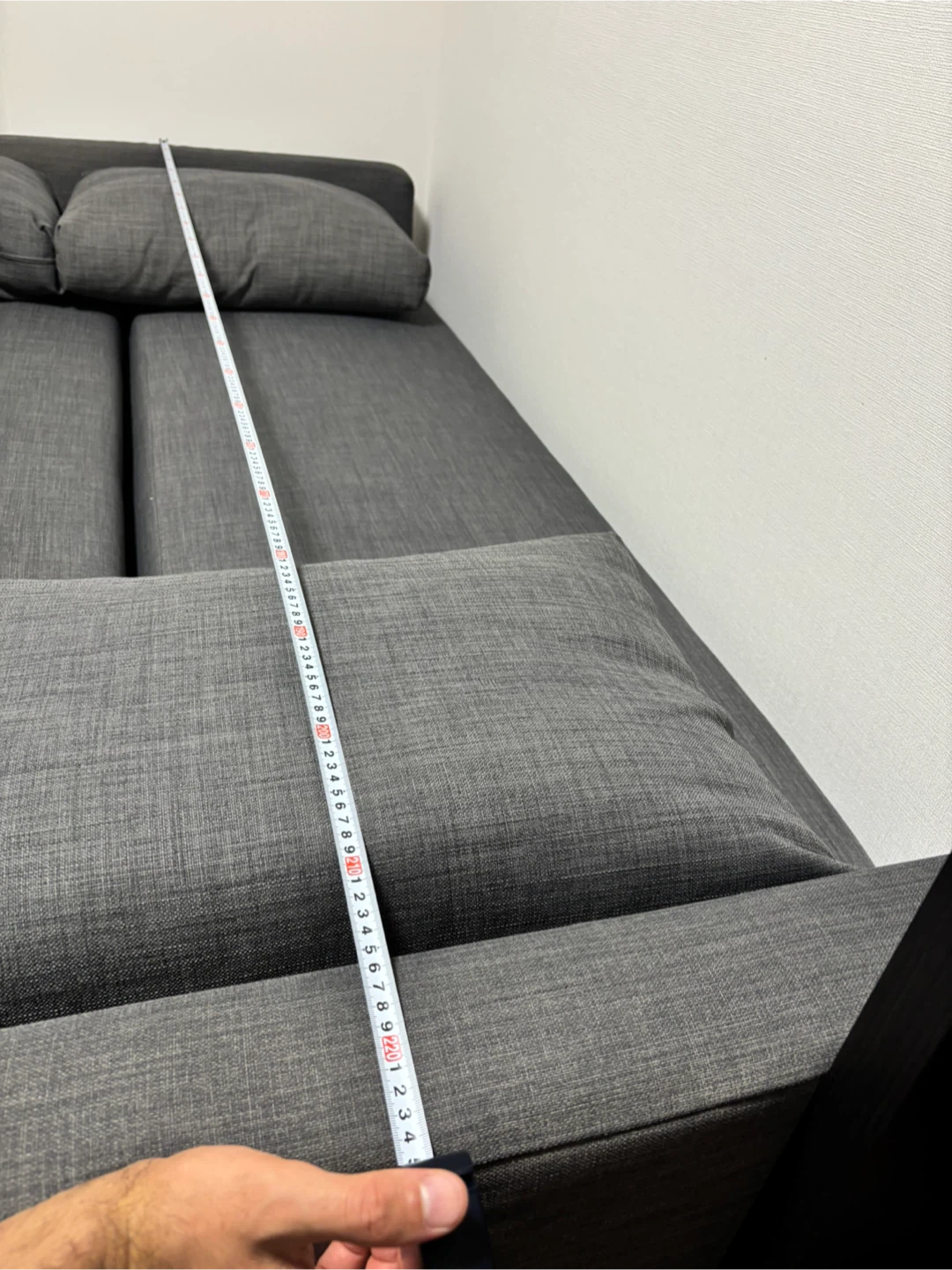 IKEA ソファベッド ダークグレー｜ダブルサイズ・収納付きの写真7枚目