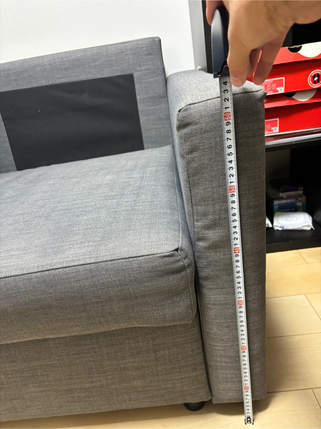 IKEA ソファベッド ダークグレー|ダブルサイズ・収納付きの写真10枚目