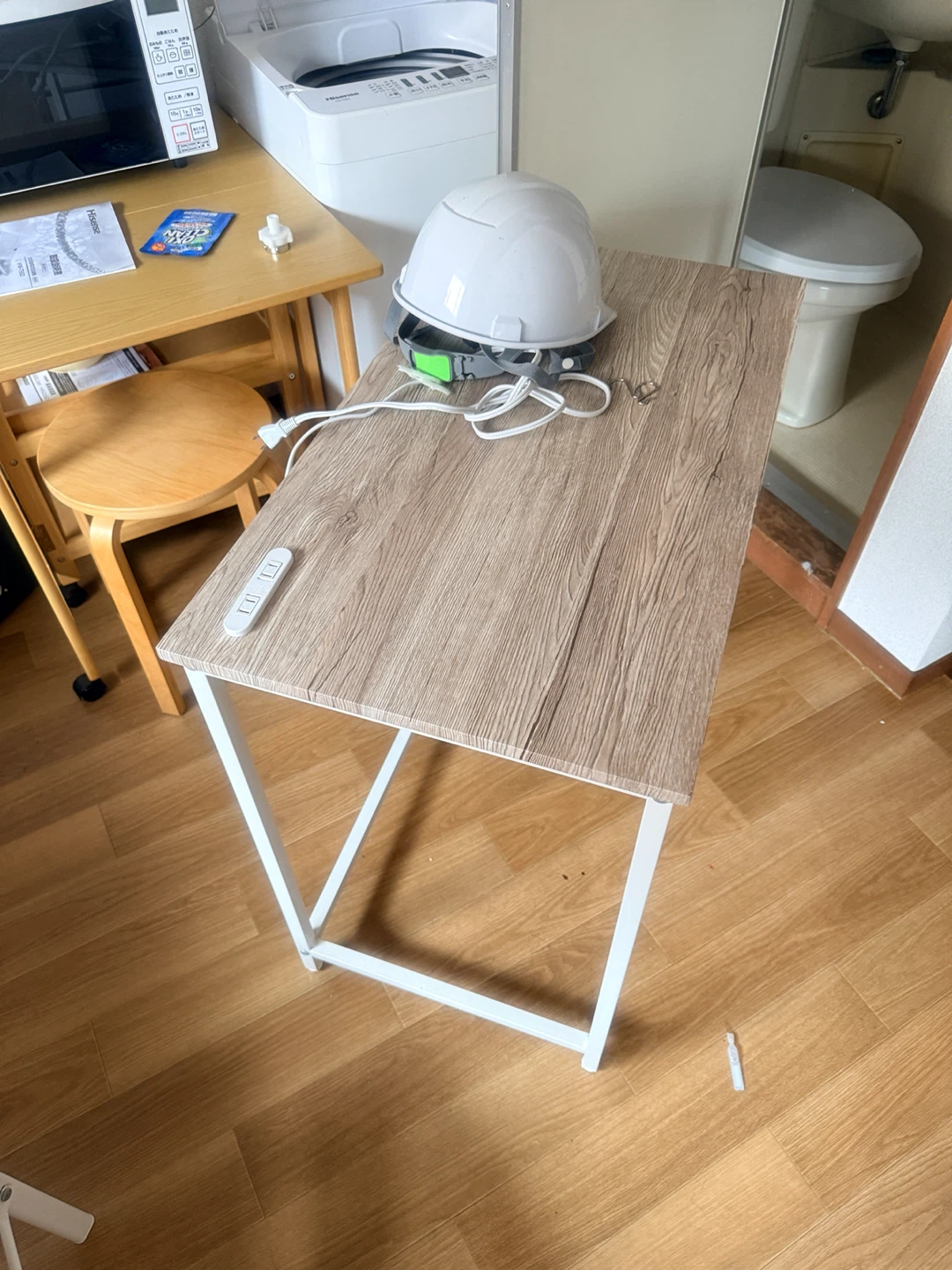 木目調 コンパクトテーブル デスク