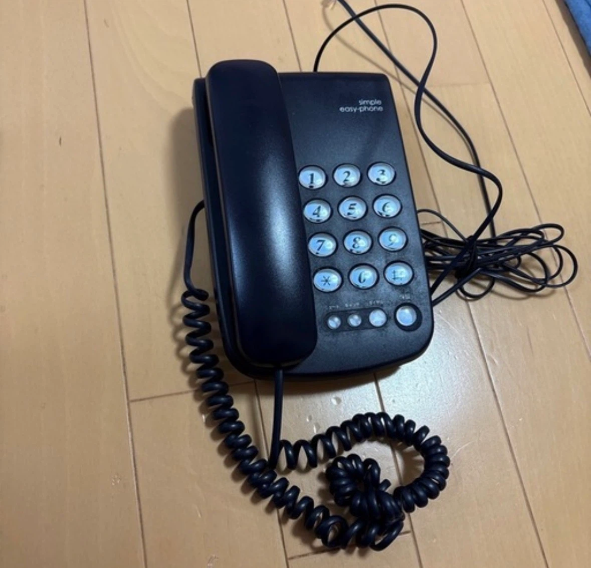 シンプル電話機 ブラック