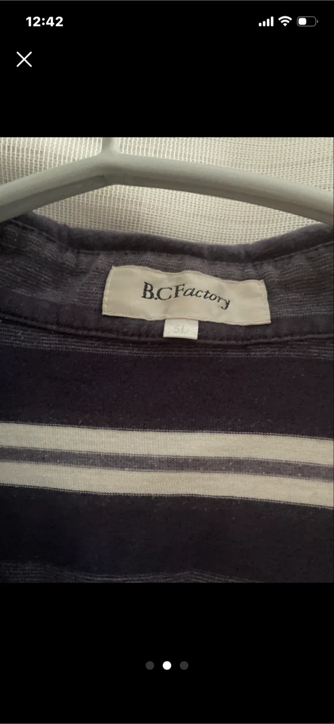 B.C.Factory ボーダー柄 ポロシャツ 5Lの写真2枚目