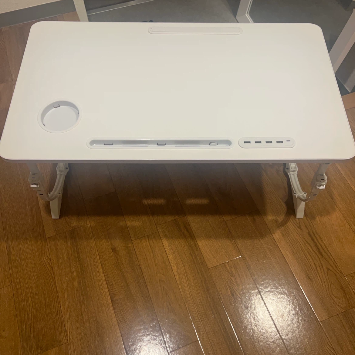 折りたたみローテーブル 白 多機能デスク