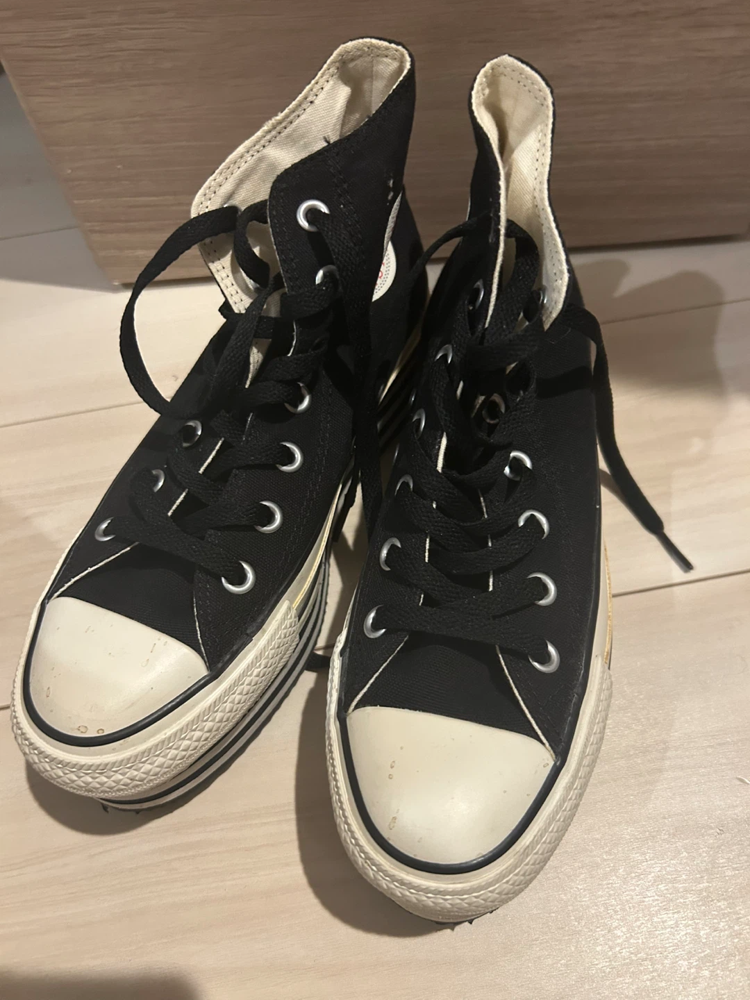 コンバース 厚底 ハイカット 黒 24cmの写真2枚目