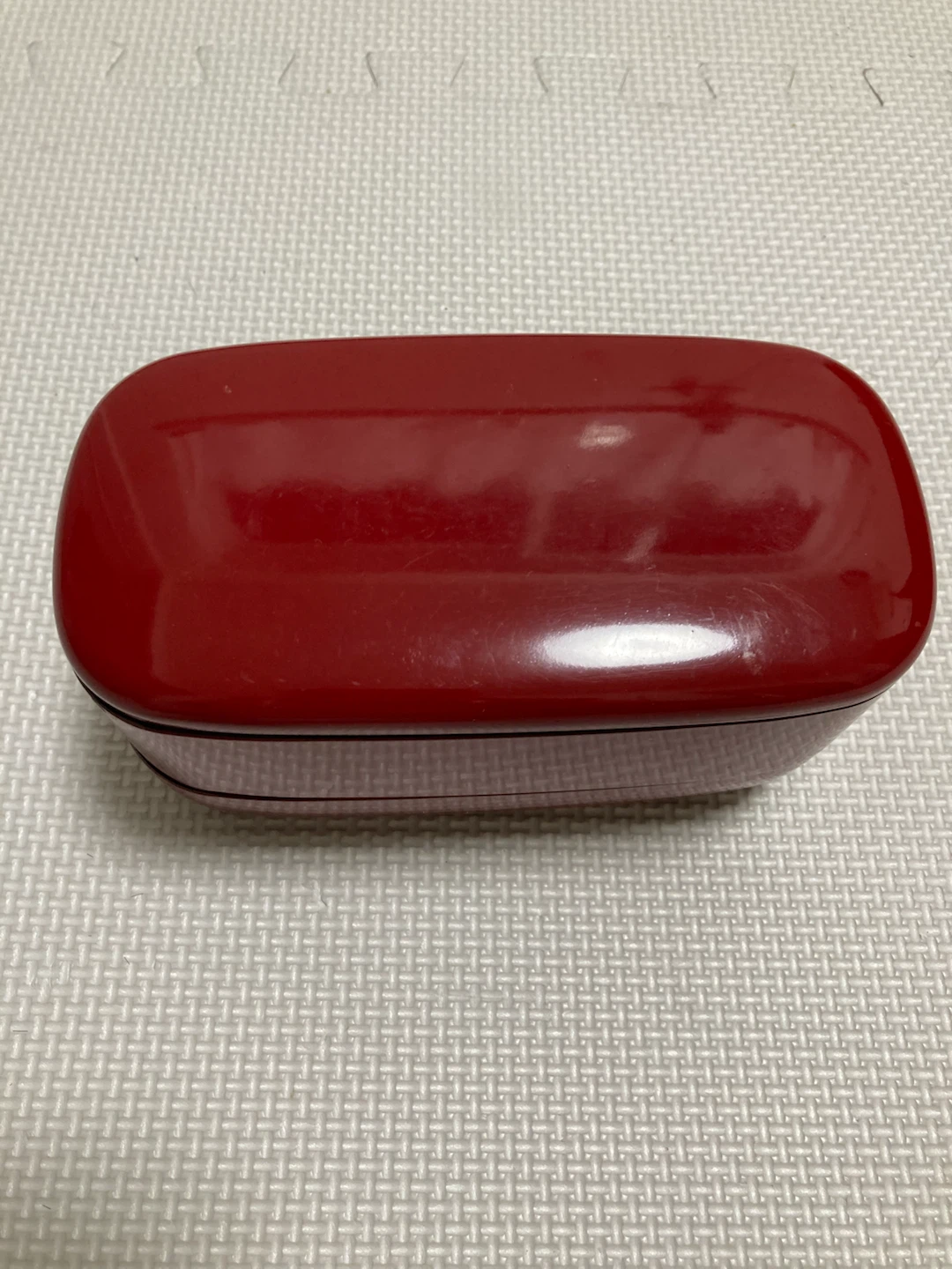 二段弁当箱 赤 漆塗り風の写真2枚目