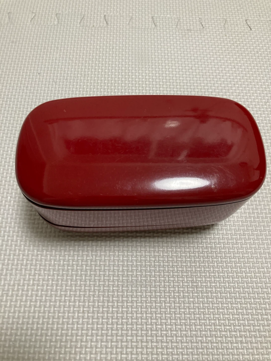二段弁当箱 赤 漆塗り風の写真2枚目