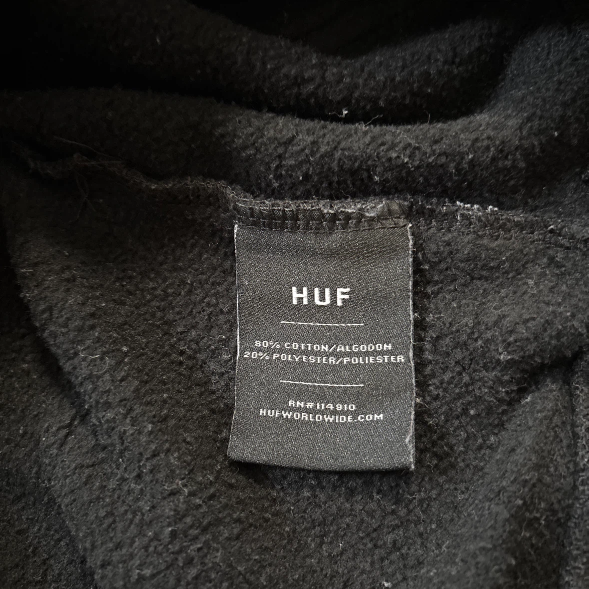H.u.fハフ のフーデイ　パーカー　 ブラック Mサイズの写真8枚目