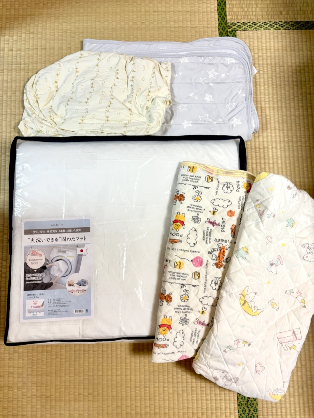 サンデシカ 丸洗いできる固わたマット 敷きパッド シーツセット