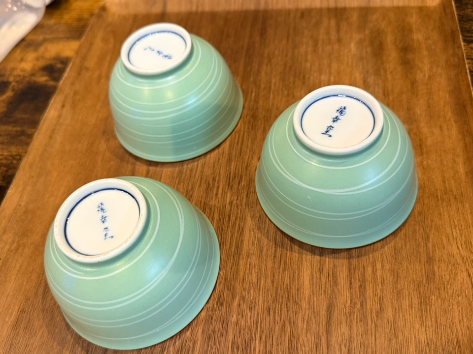 抹茶碗 3個セット 緑系 陶器 茶道具の写真6枚目