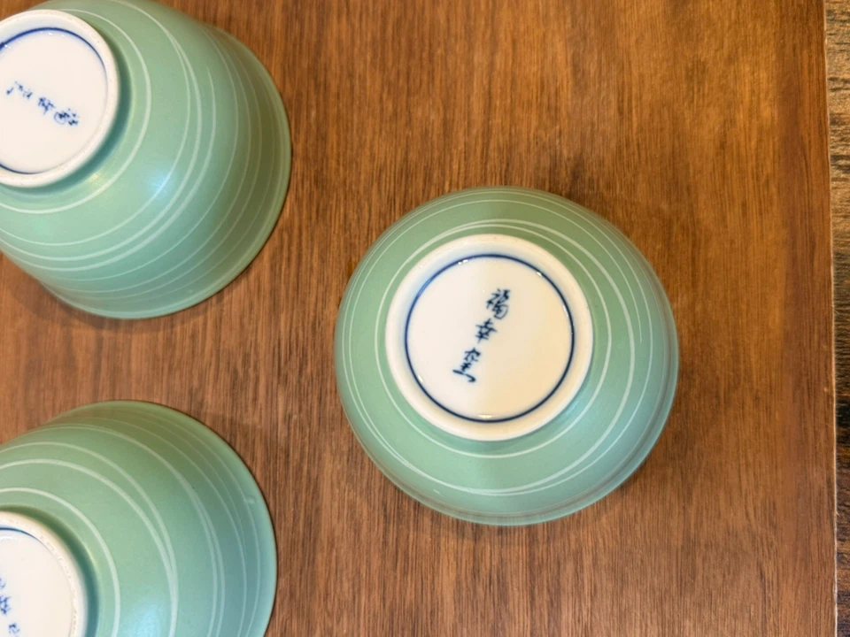 抹茶碗 3個セット 緑系 陶器 茶道具の写真7枚目