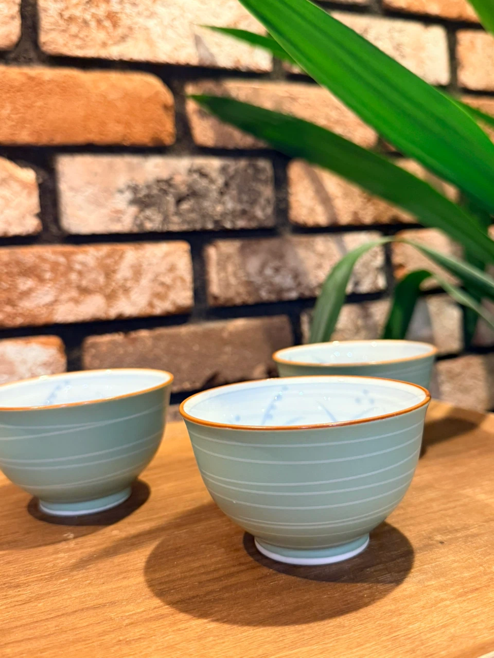 抹茶碗 3個セット 緑系 陶器 茶道具の写真5枚目