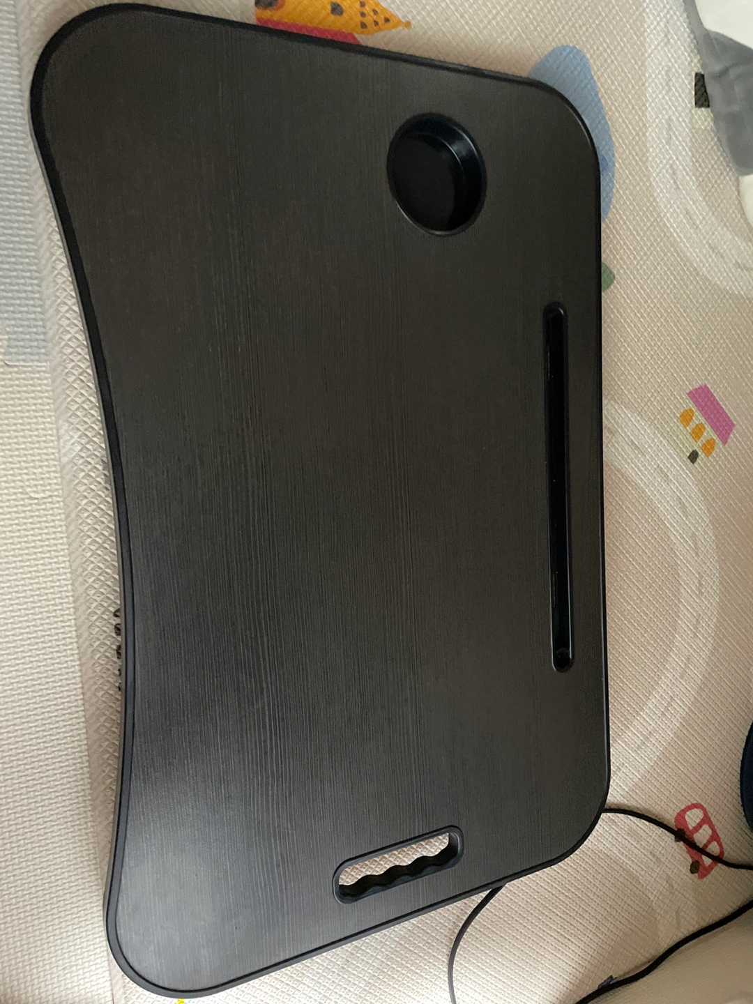 折りたたみ ローテーブル 黒 木目調の写真2枚目