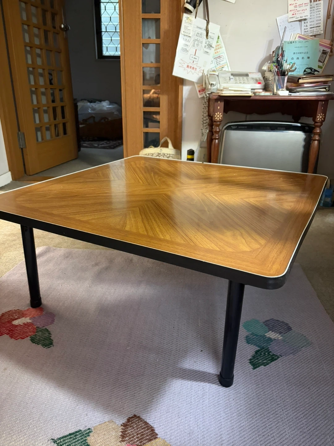 木目調 折りたたみテーブル ローテーブル