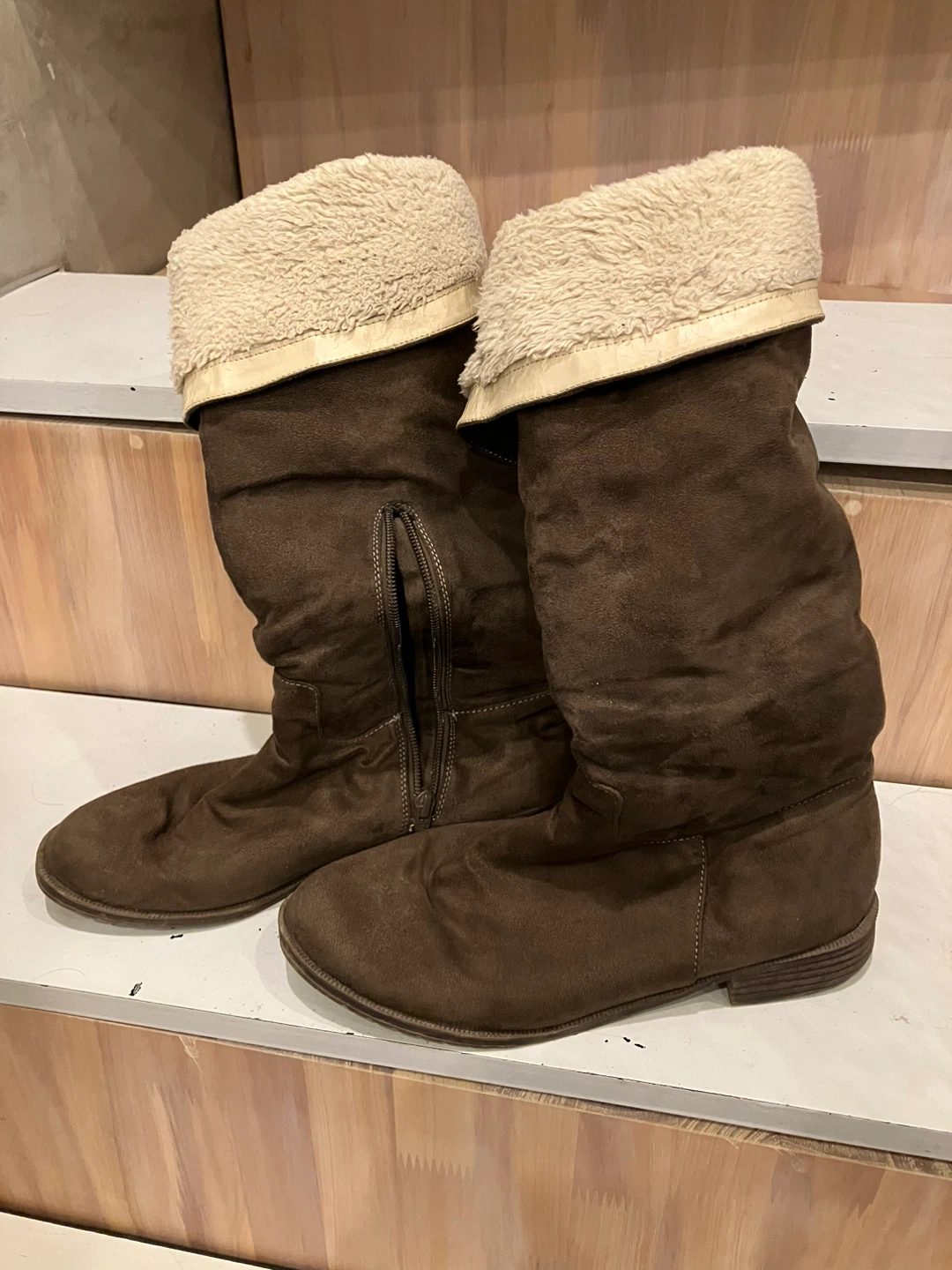 無印良品　2way ニーハイブーツ ブラウンの写真2枚目