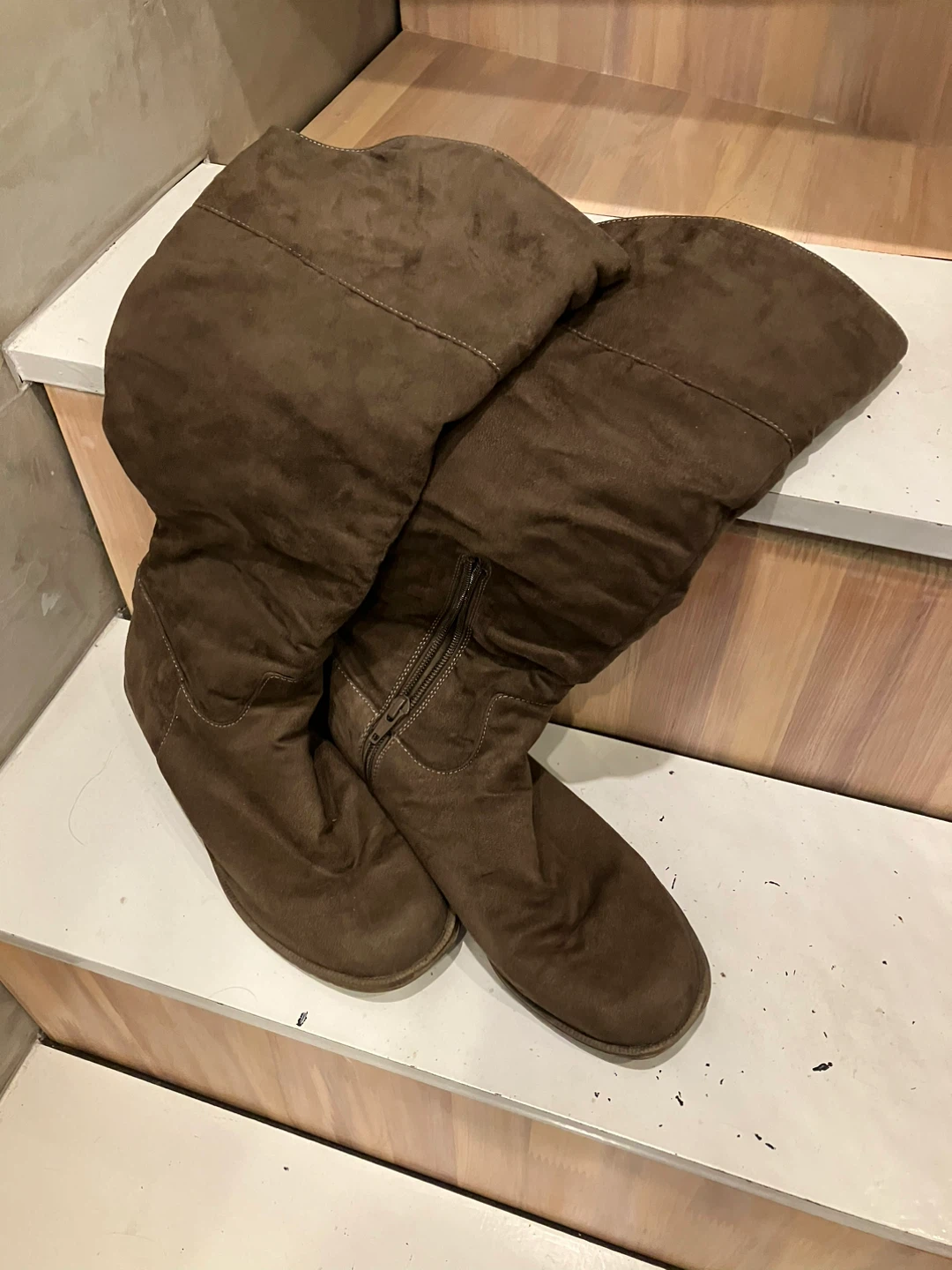 無印良品　2way ニーハイブーツ ブラウンの写真3枚目