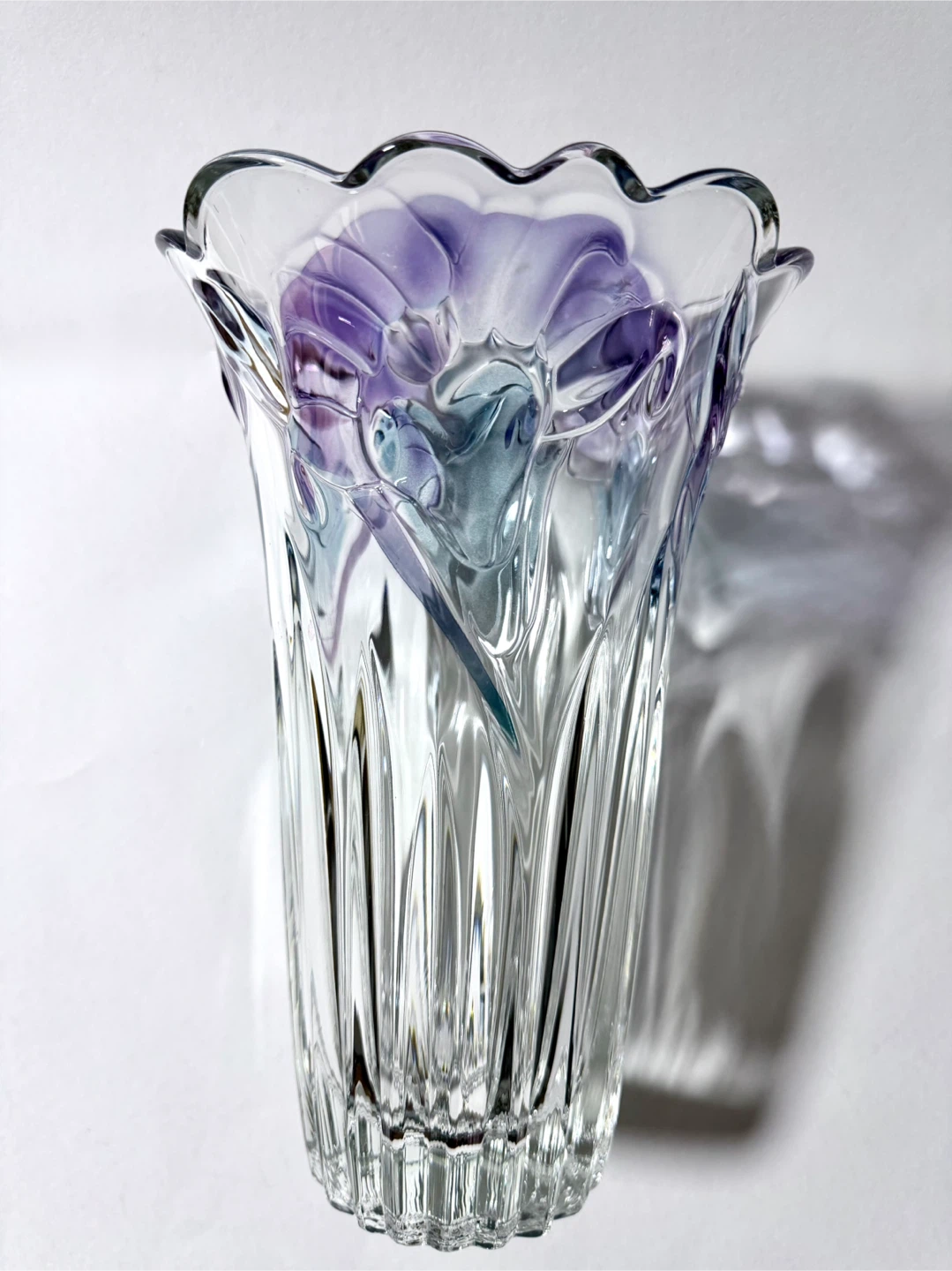 ガラス製フラワーベース 花瓶 パープル