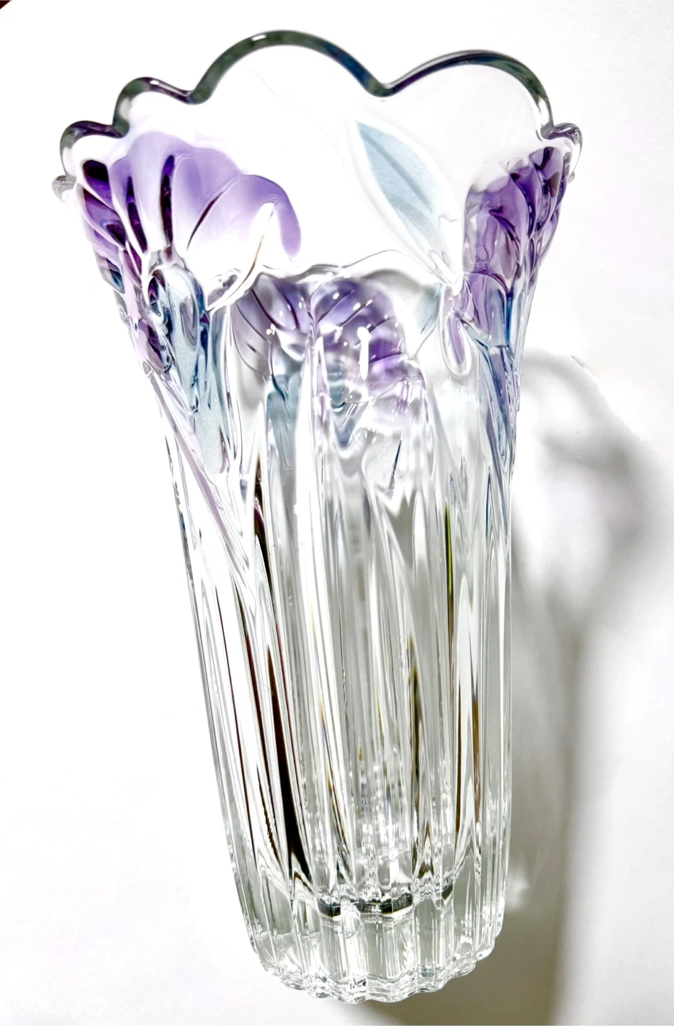 ガラス製フラワーベース 花瓶 パープルの写真2枚目