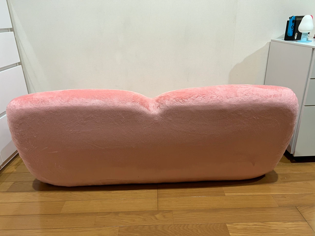 ローソファ ピンク 2人掛けの写真3枚目