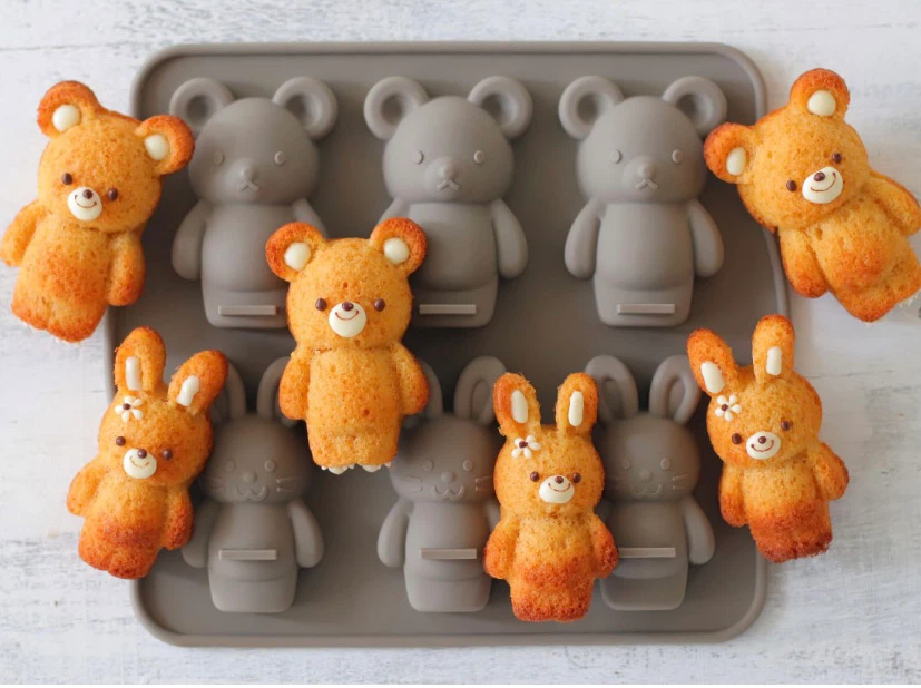 新品 コッタ シリコンモールド うさぎ＆くま