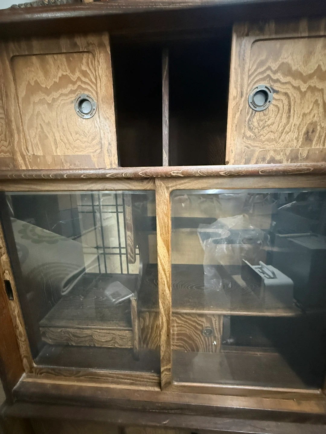 木製 アンティーク収納棚 食器棚 茶箪笥の写真2枚目