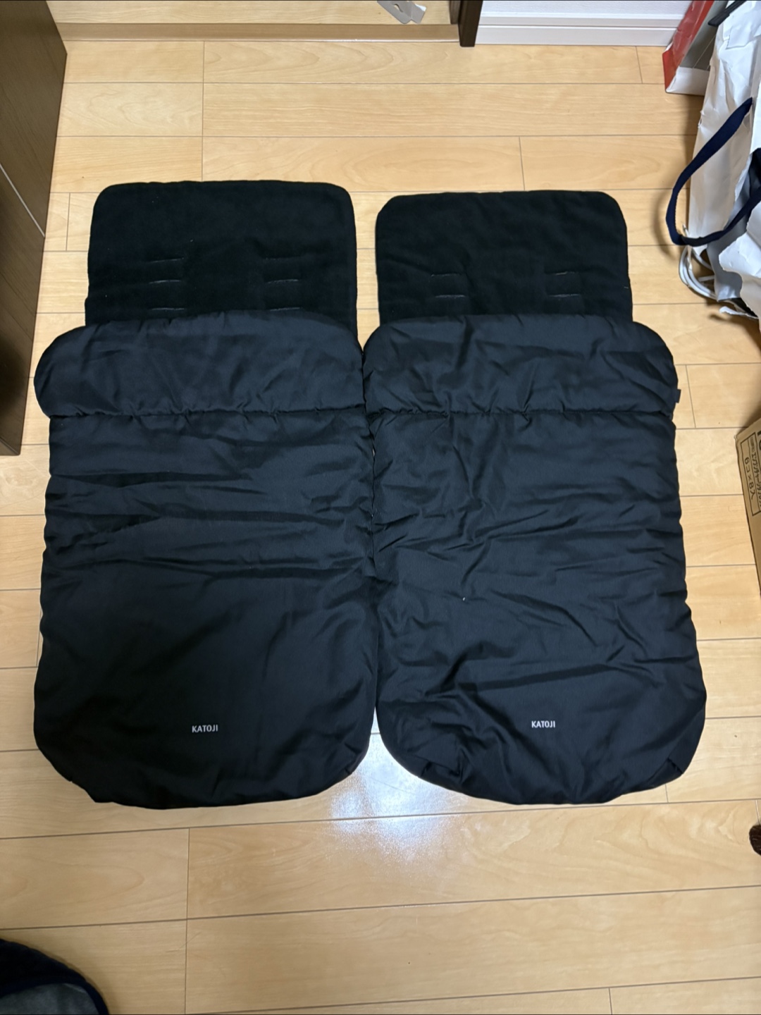 カトージ ベビーカー用 フットマフ 2枚セット ブラック