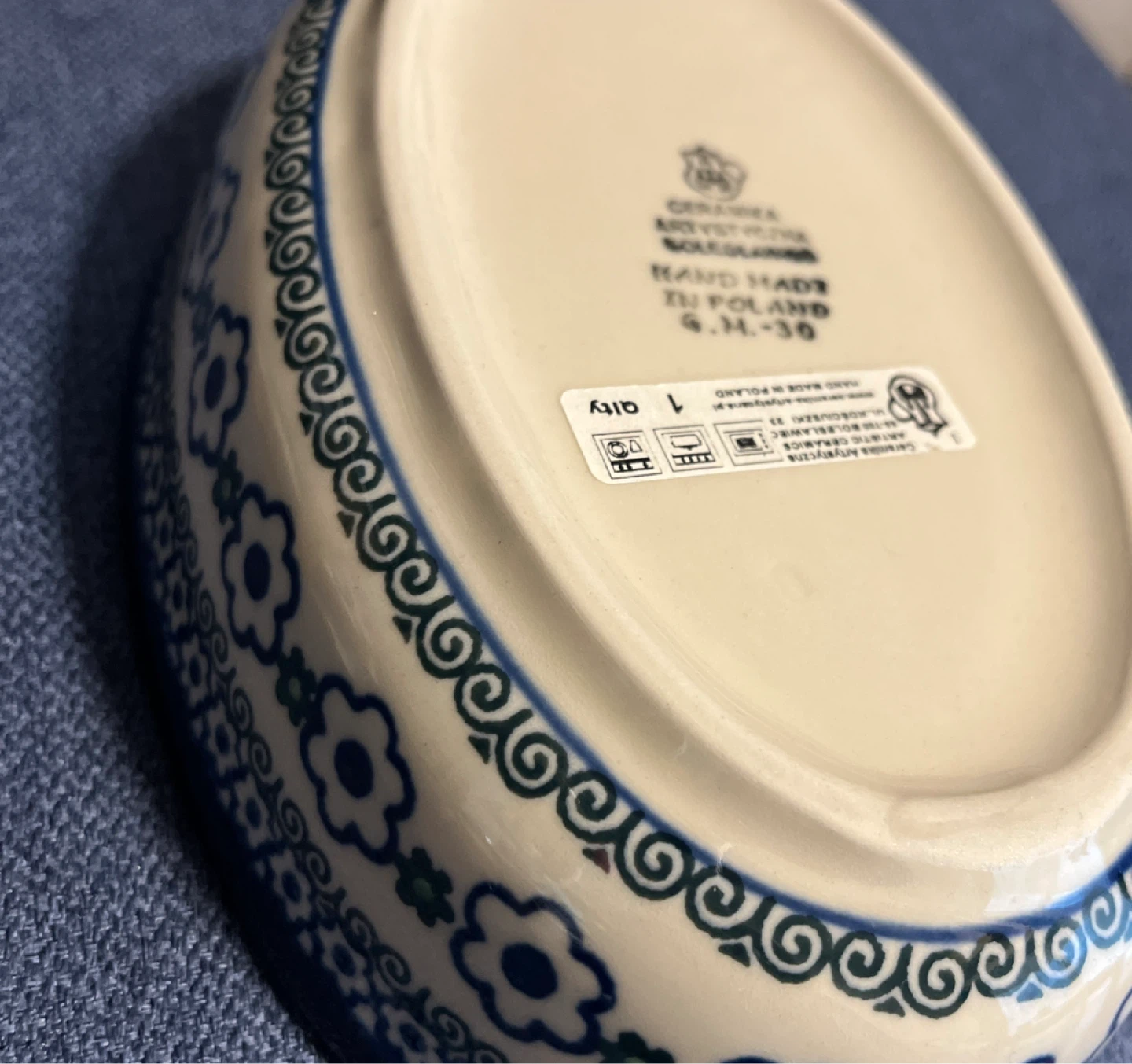 CERAMIKA ARTYSTYCZNA オーバルディッシュ ポーランド製の写真4枚目