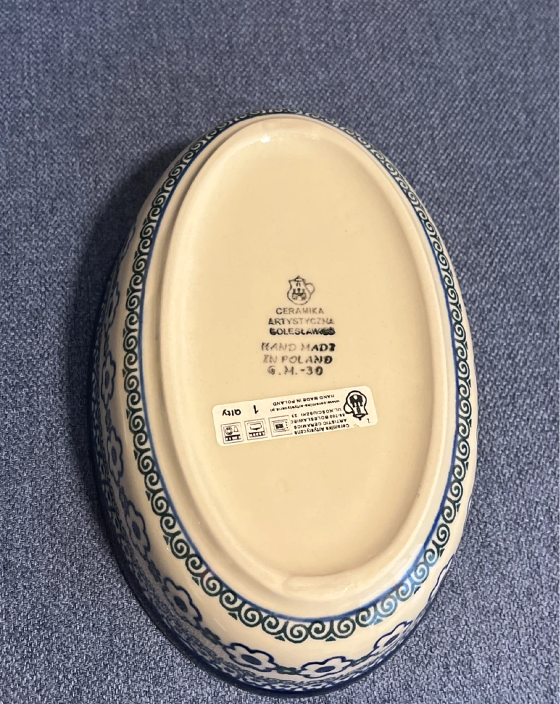 CERAMIKA ARTYSTYCZNA オーバルディッシュ ポーランド製の写真5枚目