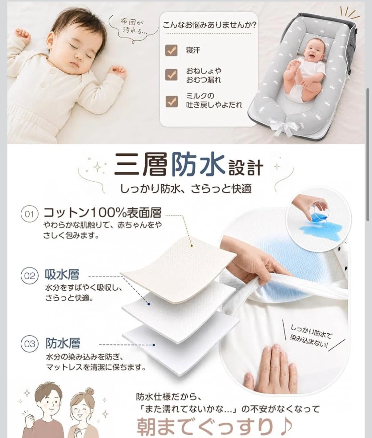 ベビーベッドインベッド 折りたたみの写真4枚目