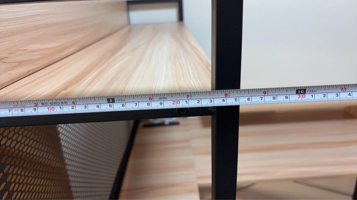 ※分解済み デスク & ラックセット 収納棚 木目調 黒フレームの写真6枚目
