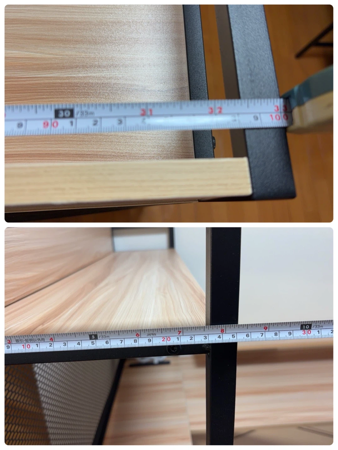 ※分解済み　デスク ＆ ラックセット 収納棚 木目調 黒フレームの写真9枚目