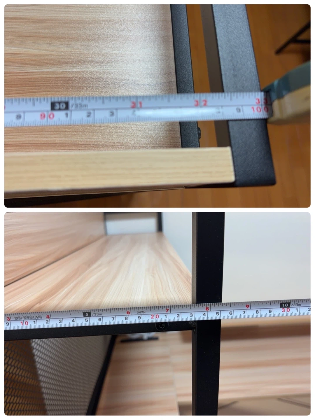 ※分解済み デスク & ラックセット 収納棚 木目調 黒フレームの写真9枚目