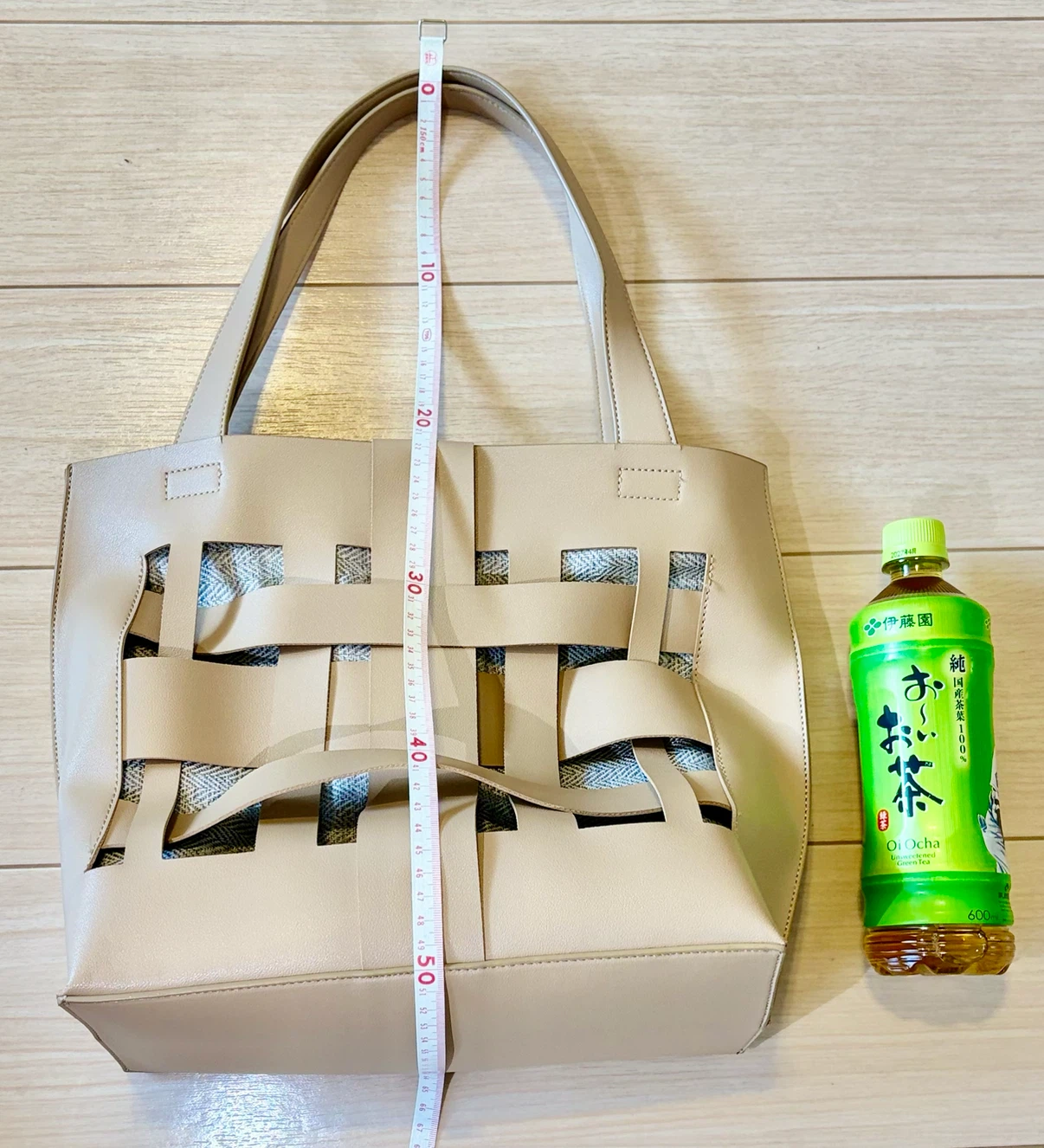 トートバッグ ベージュ 編み込みデザイン✨の写真4枚目