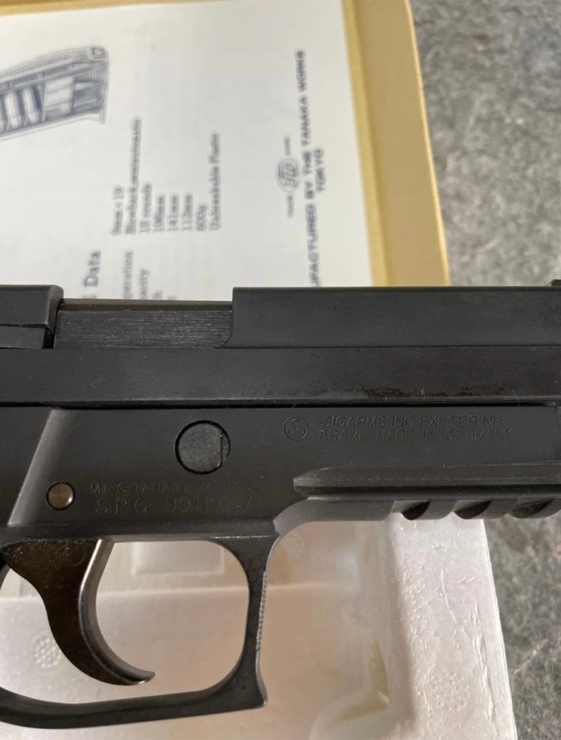 【プロップ仕様】タナカワークス P226レールドフレーム HWモデルガンの写真5枚目
